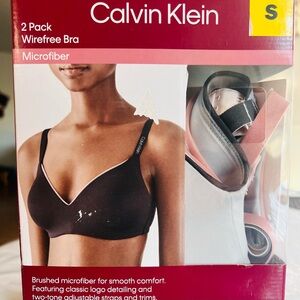 Calvin Klein 2 pack Wirefree Bra Microfiber Nymphs/Grey small
